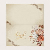 Chic Waterverf Autumn Flowers Hartelijk dank Visitekaartje (Buitenkant ongevouwen)