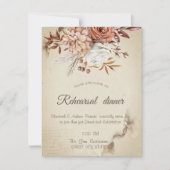 Chic Waterverf Autumn Flowers Rehearsal Dinner Kaart (Voorkant)
