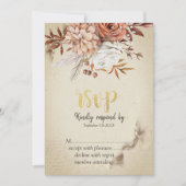 Chic Waterverf Autumn Flowers RSVP Kaart (Voorkant)