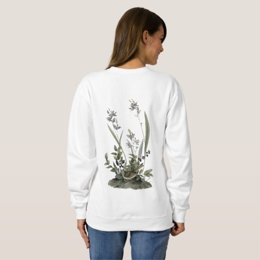 Chic Waterverf Bird Greenery Floral Easter Bunny Trui (Achterkant volledig)