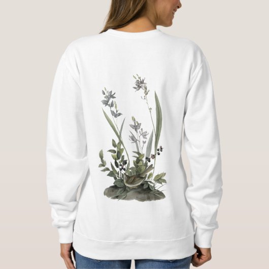 Chic Waterverf Bird Greenery Floral Easter Bunny Trui (Achterkant)