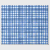 Chic Waterverf blauw Plaid patroon Cadeaupapier (Vlak)