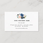 Chic Waterverf Blauwe Bloemen Zakelijk Klantenkaartje (Achterkant)