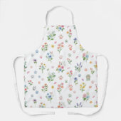 Chic Waterverf Bloem- en Pootafdruk Schort – Elega (Voorkant)