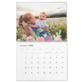 Chic Waterverf Bloemen Bewerkbaar Jaar Foto Kalender (Jan 2026)