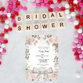 Chic Waterverf Bloemen & Elegant Bow Vrijgezellenf Kaart