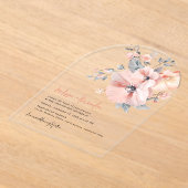 Chic Waterverf Bloemen Handschrift Script Trouwen Acryl Uitnodigingen (Laagn)