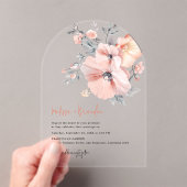 Chic Waterverf Bloemen Handschrift Script Trouwen Acryl Uitnodigingen (Insitu (Draagbaar))