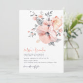 Chic Waterverf Bloemen Handschrift Script Trouwen Kaart (Staand voorkant)