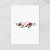 Chic Waterverf Blue Floral Lijst Wedding Details Informatiekaartje (Achterkant)