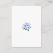 Chic Waterverf Blue Floral Lijst Wedding Details Informatiekaartje (Achterkant)