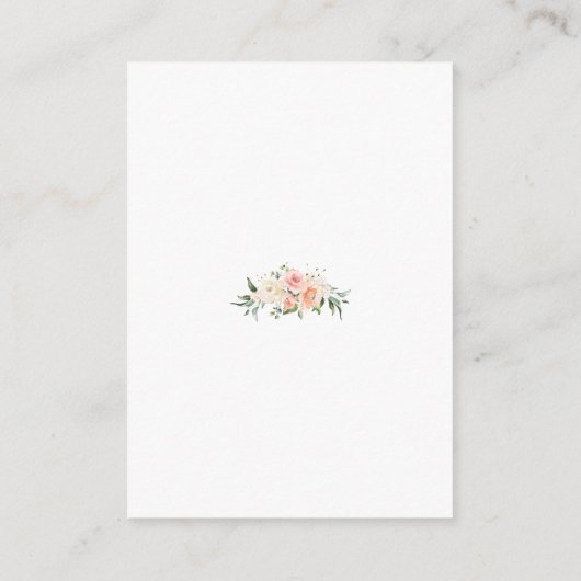 Chic Waterverf Blush Cream Floral Wedding Details Informatiekaartje (Achterkant)