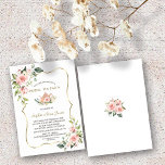 Chic Waterverf Blush Floral Gold Bridal Tea Party Kaart<br><div class="desc">Elegant kaartontwerp met aquarel blozen crème bloemen en groene bladeren, faux gouden lijst, aquarel theepot, op een witte achtergrond. Op de rug blozen crème bloemen boeket. Gebruik het gereedschap Personaliseren om uw gegevens toe te voegen, lettertypen en lettertypekleuren te wijzigen. Ga voor overeenkomende objecten naar mijn Blush Cream Flowers Collectie....</div>