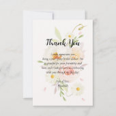 Chic Waterverf Blush Floral Vrijgezellenfeest Bedankkaart (Voorkant)