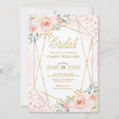 Chic Waterverf Blush Gold Geometric Vrijgezellenfe Kaart (Voorkant)