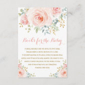Chic Waterverf Blush Pink Floral Girl Baby shower Informatiekaartje (Voorkant)