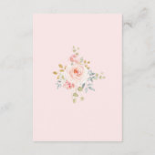 Chic Waterverf Blush Pink Floral Girl Baby shower Informatiekaartje (Achterkant)