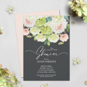 Chic Waterverf Blush Pink Floral Vrijgezellenfeest Kaart