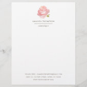 Chic Waterverf Blush Pink Rose Briefhoofd (Voorkant)