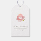 Chic Waterverf Blush Pink Rose Cadeaulabel (Voorkant)
