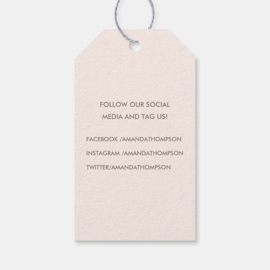 Chic Waterverf Blush Pink Rose Cadeaulabel (Achterkant)