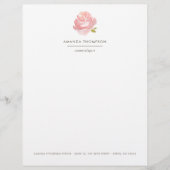 Chic Waterverf Blush Pink Rose Flyer (Voorkant)