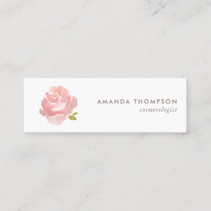 Chic Waterverf Blush Pink Rose Mini Visitekaartje