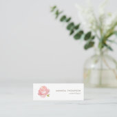 Chic Waterverf Blush Pink Rose Mini Visitekaartje (Staand voorkant)