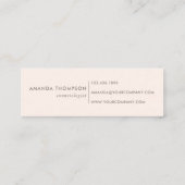 Chic Waterverf Blush Pink Rose Mini Visitekaartje (Achterkant)