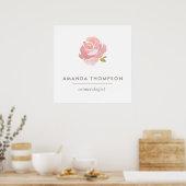 Chic Waterverf Blush Pink Rose Poster (Keuken)