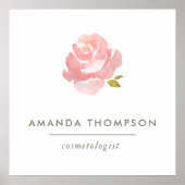 Chic Waterverf Blush Pink Rose Poster (Voorkant)