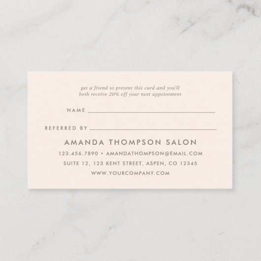 Chic Waterverf Blush Pink Rose Referral (Achterkant)