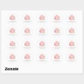 Chic Waterverf Blush Pink Rose Ronde Sticker (Vel)