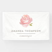 Chic Waterverf Blush Pink Rose Spandoek (Horizontaal)