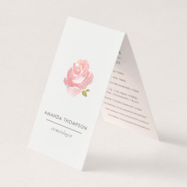 Chic Waterverf Blush Pink Rose Visitekaartje