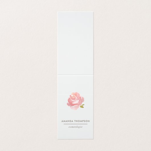 Chic Waterverf Blush Pink Rose Visitekaartje (Buitenkant ongevouwen)