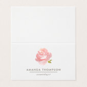 Chic Waterverf Blush Pink Rose Visitekaartje (Buitenkant ongevouwen)