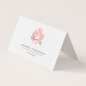 Chic Waterverf Blush Pink Rose Visitekaartje (Voorkant)