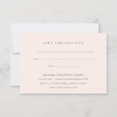 Chic Waterverf Blush roze roze cadeaubon Kaart (Achterkant)