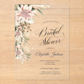 Chic Waterverf Boho Flowers Vrijgezellenfeest Acryl Uitnodigingen (Voorkant)