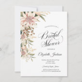 Chic Waterverf Boho Flowers Vrijgezellenfeest Kaart (Voorkant)