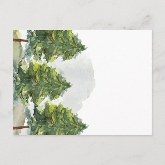 Chic  Waterverf Bomen Landschap Wedding Aankondigingskaart