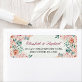 Chic Waterverf Botanical Floral Wedding Address Etiket (Insitu)