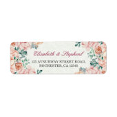 Chic Waterverf Botanical Floral Wedding Address Etiket (Voorkant)