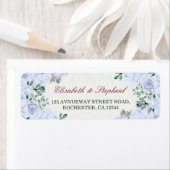 Chic Waterverf Botanical Floral Wedding Address Etiket (Insitu)