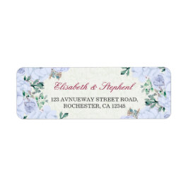Chic Waterverf Botanical Floral Wedding Address Etiket