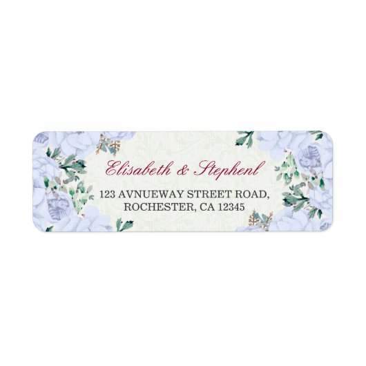 Chic Waterverf Botanical Floral Wedding Address Etiket (Voorkant)