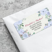 Chic Waterverf Botanical Floral Wedding Address Etiket