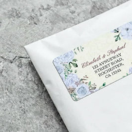 Chic Waterverf Botanical Floral Wedding Address Etiket