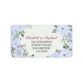 Chic Waterverf Botanical Floral Wedding Address Etiket (Voorkant)